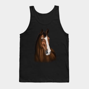 Realistic Brown/Red Horse with Blaze Tank Top